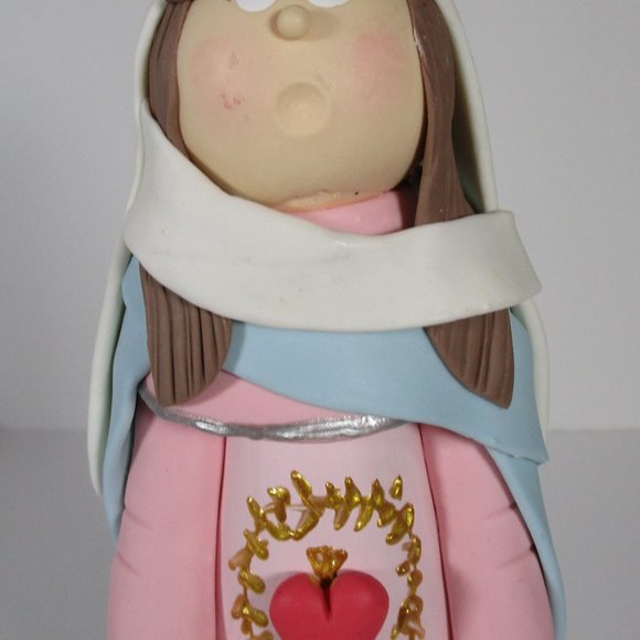 Polymer Clay Mixed Media Angel Recycled Bottle Art - Picture 4 of 5